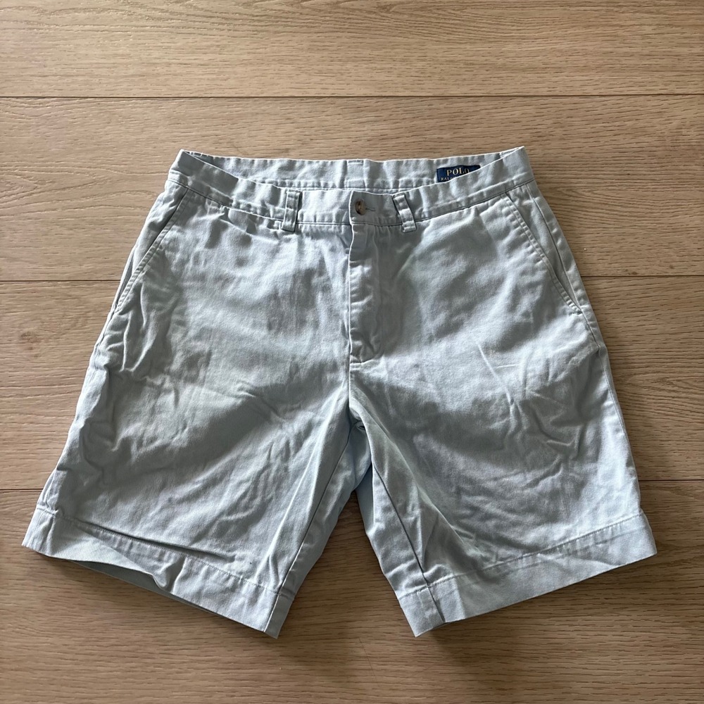 Polo Ralph Lauren Mens Light Blue Cotton Chino Shorts Size 34